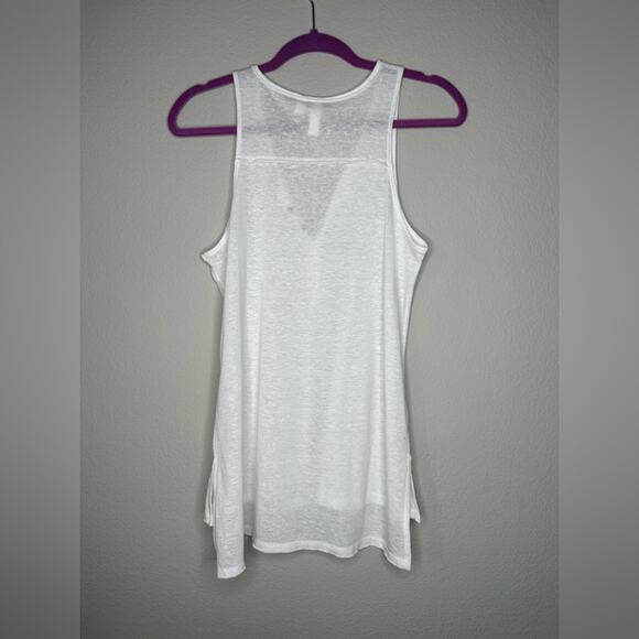 BP BRASS PLUM Womens Henley Button Down V-Neck Tank Top Tunic White Size XS - Picture 4 of 6